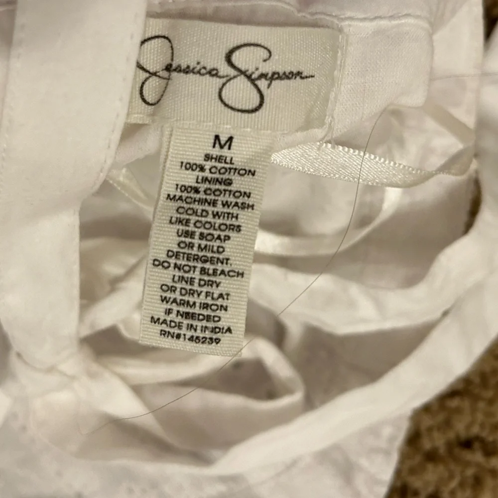 NWOT White lace Jessica Simpson Halter Tie Mini Dress size medium - Picture 4 of 4